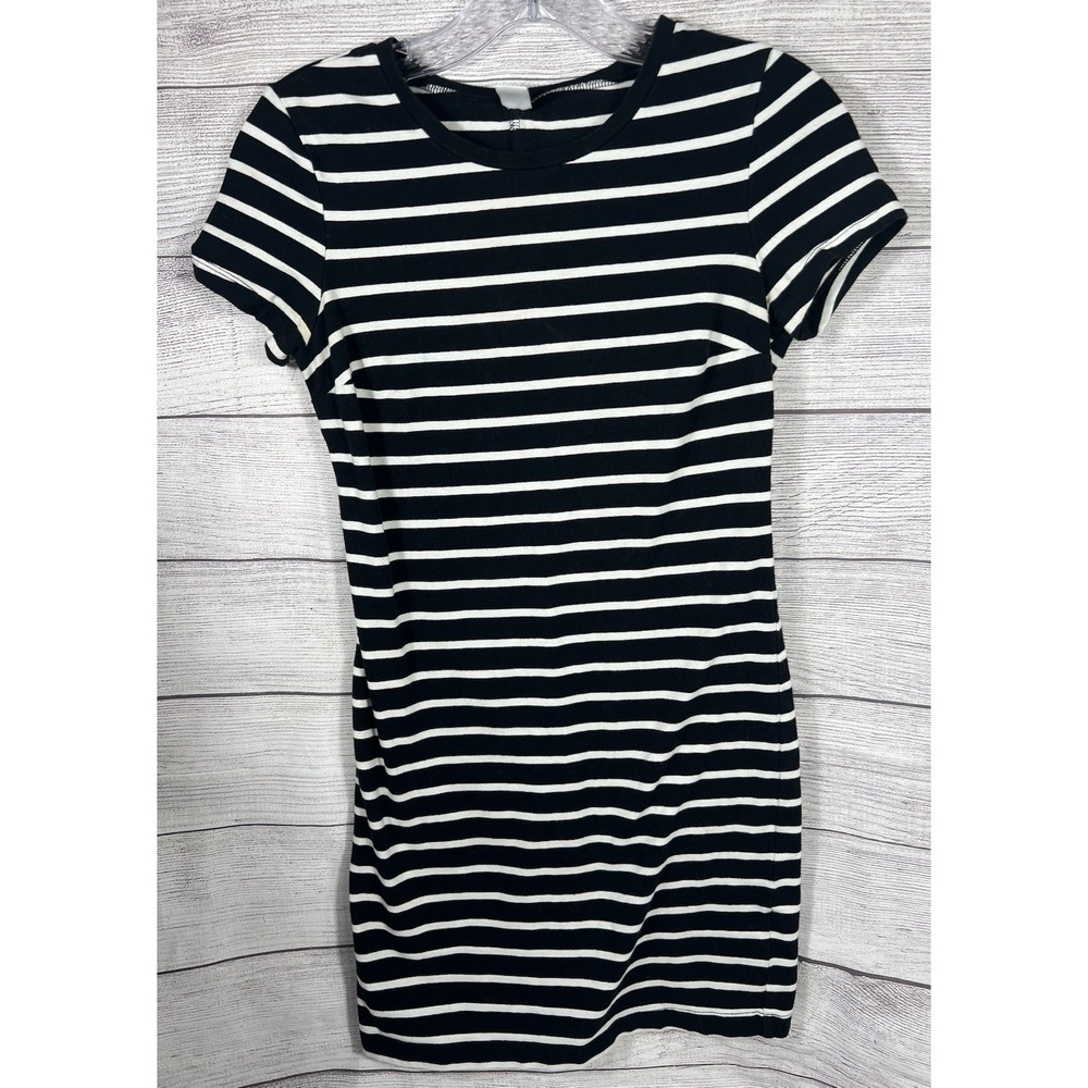 Old Navy Striped BodyCon Dress Women's Size XS Petite Short Sleeves Crew Neck